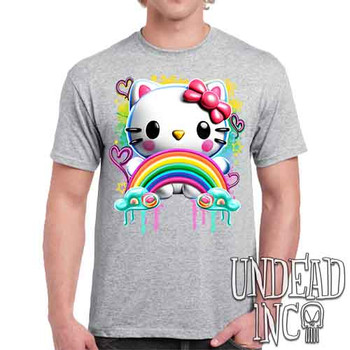 Kitty Rainbow - Men's Light Grey T-Shirt