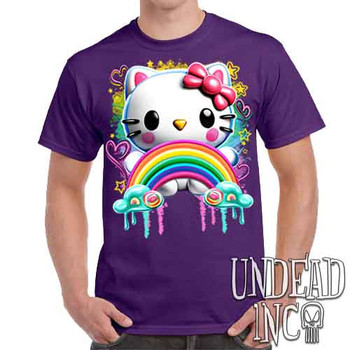 Kitty Rainbow - Men's Purple T-Shirt