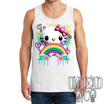 Kitty Rainbow - Men's WHITE Tank Singlet