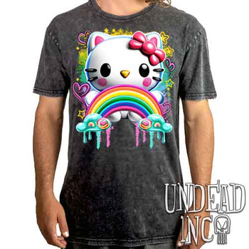 Kitty Rainbow - UNISEX STONE WASH T-Shirt