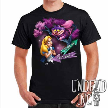 Alice In Wonderland Cheshire Cat THAT WAY - Mens T Shirt