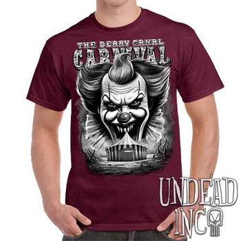 Derry Canal Carnival Black & Grey - Men's  Maroon T-Shirt