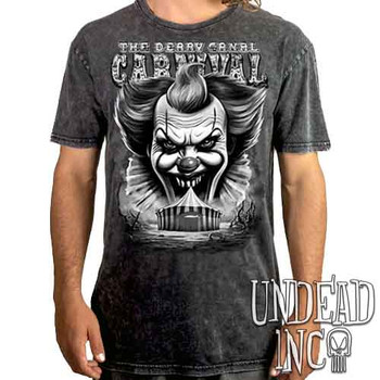 Derry Canal Carnival Black & Grey - UNISEX STONE WASH T-Shirt