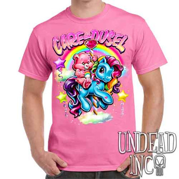 Retro Care-ousel - Men's Pink T-Shirt