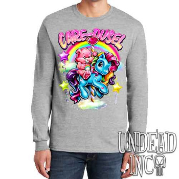 Retro Care-ousel - Men's Long Sleeve GREY Tee