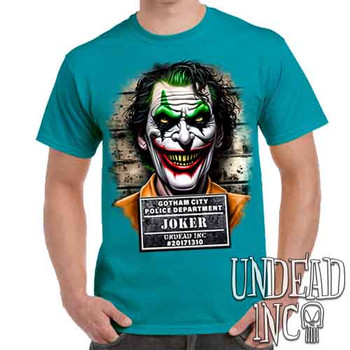 Joker Mugshot - Men's Teal T-Shirt