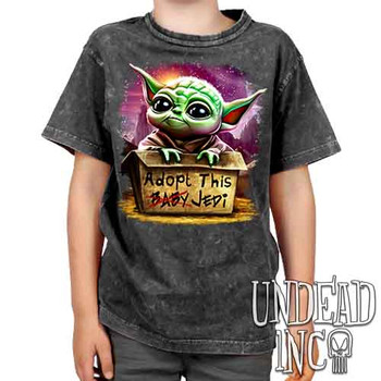 Grogu Adopt Me - Kids Unisex STONE WASH Girls and Boys T shirt