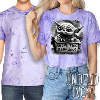 Grogu Adopt Me Black & Grey - UNISEX COLOUR BLAST PURPLE T-Shirt