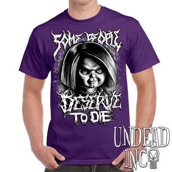 Chucky "Some People" Black & Grey - Men's Purple T-Shirt