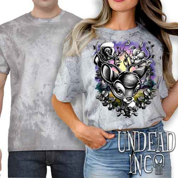 Bambi Woodland Antlers Black & Grey - UNISEX COLOUR BLAST SMOKE T-Shirt