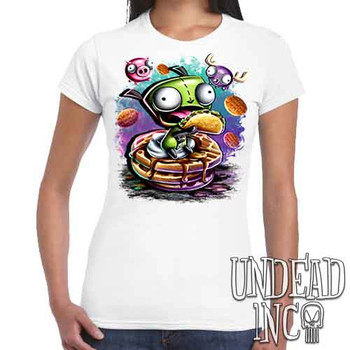 Invader Zim Gir Waffles - Women's FITTED WHITE T-Shirt