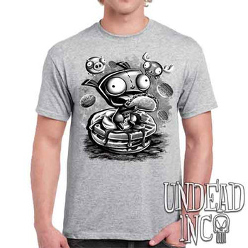 Invader Zim Gir Waffles Black & Grey - Men's Light Grey T-Shirt