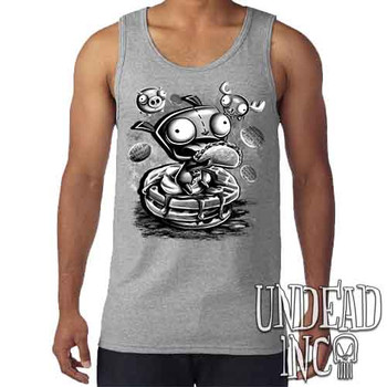 Invader Zim Gir Waffles Black & Grey - Men's GREY Tank Singlet