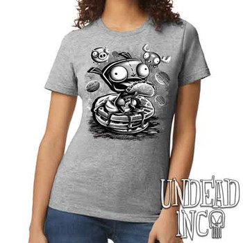 Invader Zim Gir Waffles Black & Grey - Women's REGULAR GREY T-Shirt