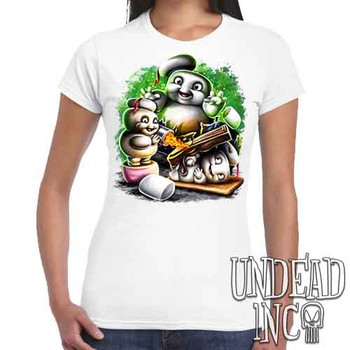 Mini Puft Madness - Women's FITTED WHITE T-Shirt