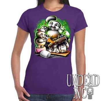 Mini Puft Madness - Women's FITTED PURPLE T-Shirt