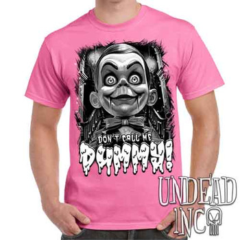 Slappy Don't Call Me Dummy Black & Grey - Men's Pink T-Shirt