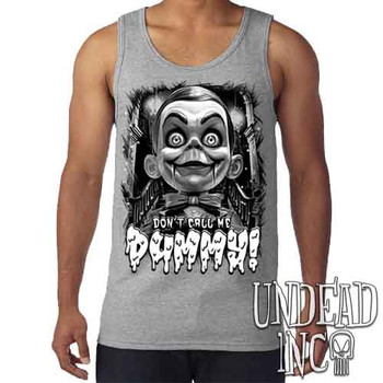 Slappy Don't Call Me Dummy Black & Grey - Men's GREY Tank Singlet