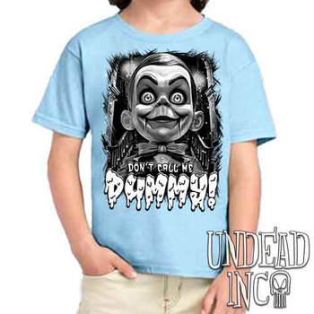 Slappy Don't Call Me Dummy Black & Grey - Kids Unisex BLUE Girls and Boys T shirt