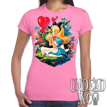 Vintage Wonderland - Women's FITTED PINK T-Shirt