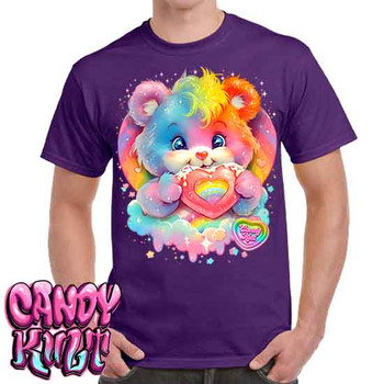 For The Love Of Rainbows Retro Candy - Men's Purple T-Shirt