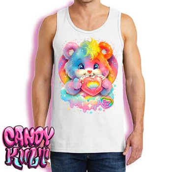 For The Love Of Rainbows Retro Candy - Men's WHITE Tank Singlet