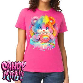 For The Love Of Rainbows Retro Candy - Women's REGULAR PINK T-Shirt