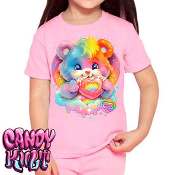 For The Love Of Rainbows Retro Candy - Kids Unisex PINK Girls and Boys T shirt