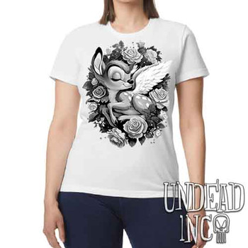 Bambi Cherub Black & Grey - Women's REGULAR WHITE T-Shirt