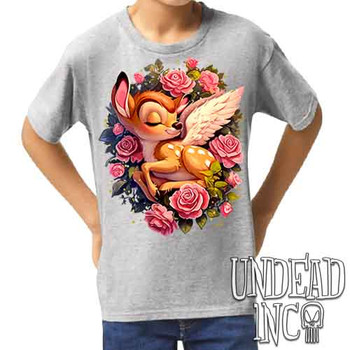 Bambi Cherub - Kids Unisex GREY Girls and Boys T shirt