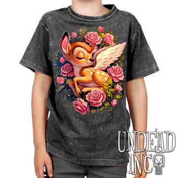 Bambi Cherub - Kids Unisex STONE WASH Girls and Boys T shirt