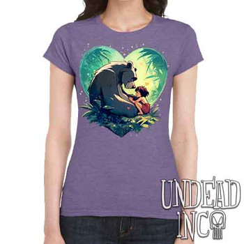Heart Of The Jungle - Women's FITTED HEATHER PURPLE T-Shirt