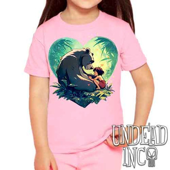 Heart Of The Jungle - Kids Unisex PINK Girls and Boys T shirt