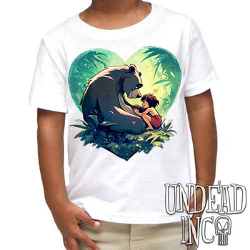 Heart Of The Jungle - Kids Unisex WHITE Girls and Boys T shirt