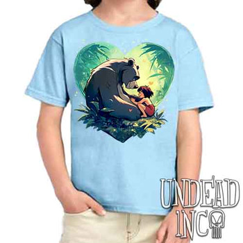 Heart Of The Jungle - Kids Unisex BLUE Girls and Boys T shirt