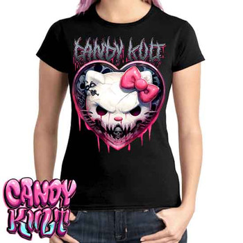 Hardcore Kitty Fright Candy - Ladies T Shirt