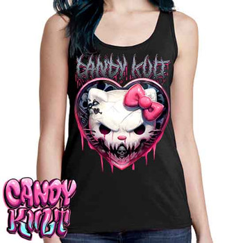 Hardcore Kitty Fright Candy - Ladies Singlet Tank