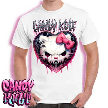 Hardcore Kitty Fright Candy - Men's White T-Shirt