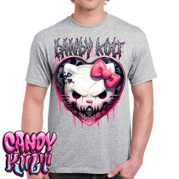 Hardcore Kitty Fright Candy - Men's Light Grey T-Shirt