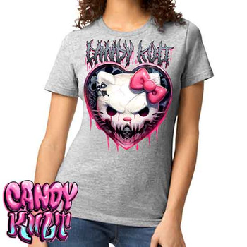 Hardcore Kitty Fright Candy - Women's REGULAR GREY T-Shirt