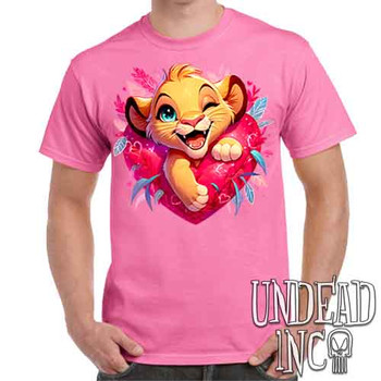 Simba Heart - Men's Pink T-Shirt