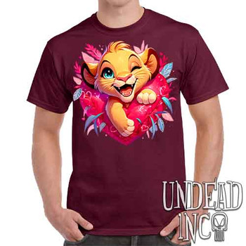 Simba Heart - Men's  Maroon T-Shirt