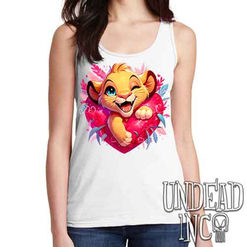 Simba Heart - Ladies WHITE Singlet Tank