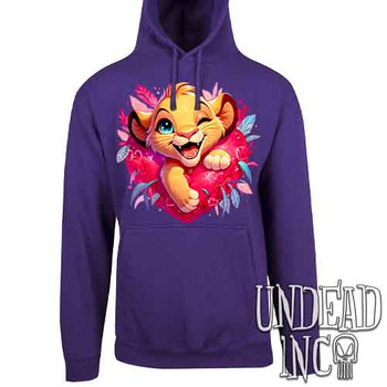 Simba Heart - Mens / Unisex PURPLE Fleece Hoodie