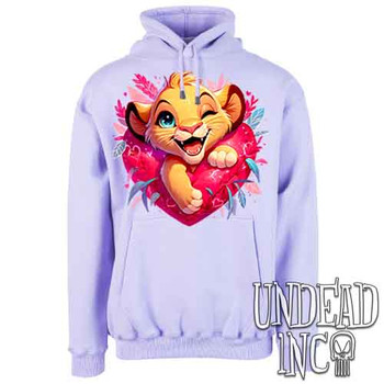 Simba Heart - Mens / Unisex LAVENDER Fleece Hoodie