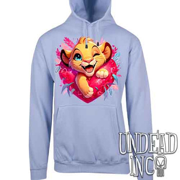 Copy of Simba Heart - Mens / Unisex LIGHT BLUE Fleece Hoodie