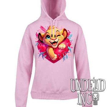 Simba Heart - Ladies / Juniors LIGHT PINK Fleece Hoodie