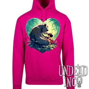 Heart Of The Jungle - Mens / Unisex HOT PINK Fleece Hoodie