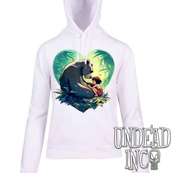 Heart Of The Jungle - Ladies / Juniors WHITE Fleece Hoodie