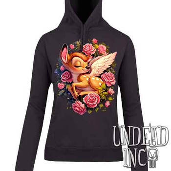 Bambi Cherub - Ladies / Juniors CHARCOAL Fleece Hoodie